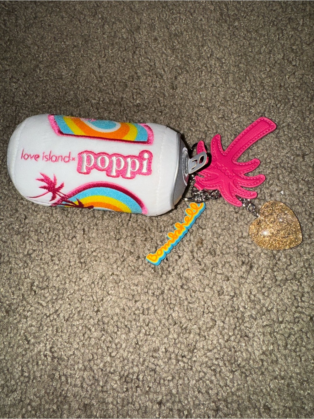 Poppi Love Island Keychain - White with Neon Accents